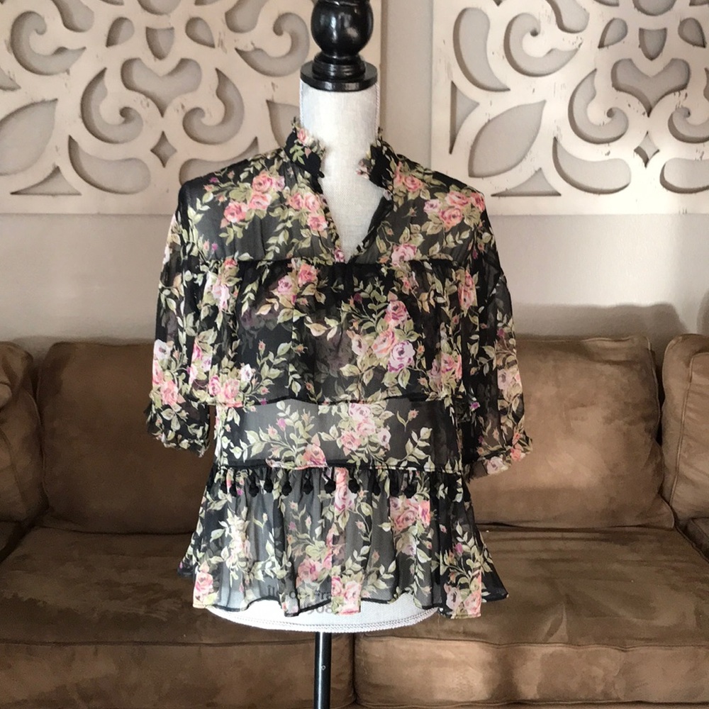 Anthropologie floral blouse